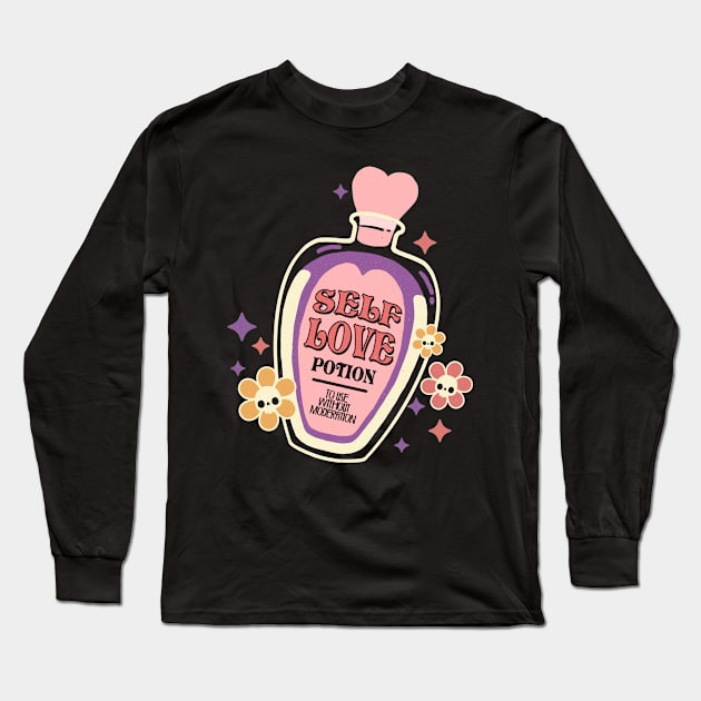 Self Love Potion Self Care Halloween Costume Long Sleeve T-Shirt by Teewyld